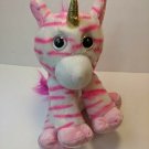 Kellytoy White/Pink Zebra Unicorn Pony Plush 10" Tall Stuffed Animal
