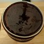 Ribbed Round 8" Diameter Casserole Dish & Vented Lid Brown Vintage Pottery