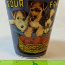 Sakura Oneida Vintage Labels Four Friends Puppy Dogs Tomatoes Coffee Cup