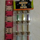 Mini Message in A Bottle 1.5" Glass w/ Cork, Paper Roll, Mixed Paper Colors 9-ct