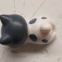 White/Gray Laying Flat Cat Mini Figurine Doll Pet Dollhouse Prop 1.25" Long