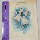 Forget Me Not Vellum Card Happy Anniversary to Parents Unused Vintage 1960's?