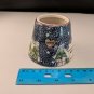 Small Ceramic Lamb Candle Shade, Rustic, Blue/Green/Brown Village in Snow