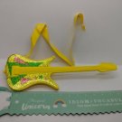 Barbie & the Rockers Yellow Guitar w/ Glitter Decal Taiwan Broken Strap