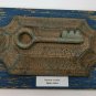 Wall Decor Key Hooks Distressed Blue Board Copper Patina Style Cover 10"x6.5"