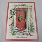 PVA Paralyzed Veterans Christmas Holiday Card Unused VTG Cardinals by Door