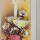 Vintage Fantasy Cards Anniversary Card Unused - Candle, Goblets, Flowers