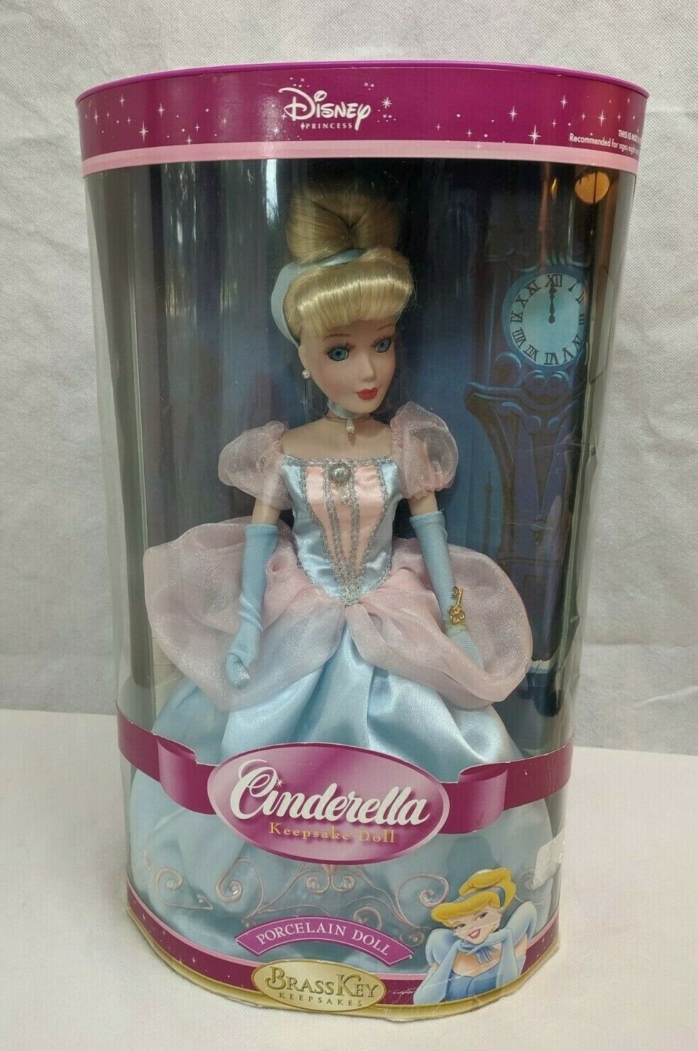 Disney Princess CINDERELLA Brass Key Keepsake Porcelain Doll 14" In Box *READ*