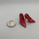 12" Fashion Doll Pair of Red High-heel Pointy Toe Sandal Shoes for Curve Foot