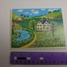 Forget Me Not American Greetings Rural Road House Trees Fence Blank Note Card