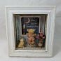 Teddy Bear & Kitten Now I Lay Me Shadow Box White Frame Wall Hanging 8.5" x 7.5"