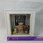 Teddy Bear & Kitten Now I Lay Me Shadow Box White Frame Wall Hanging 8.5" x 7.5"