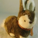 Kuny Corp Bunny Rabbit Plush 7" Brown & White Vintage 1989 Easter/Spring