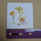 VTG Mini Gift Card Two Little Girls Birthday Cake Large Gift Box