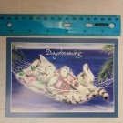 Blank Note Card Daydreaming Kitten in Hammock by Kayomi Harai