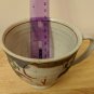 Pottery Coffee Mug Tea Cup Big Red Outlined Flowers w/ Blue, Yellow Accents
