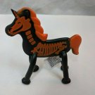 Bendy Orange Skeleton Unicorn Pony Halloween Toy 4" Tall Oriental Trading Co.