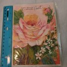 VTG 1970's Greeting Card Happy Birthday Aunt Peach-Pink Rose