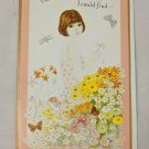 Vintage English Cards Ltd Birthday Card Young Woman, Flowers, Butterflies Unused