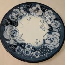 2003 Lang & Wise Earthenware Sherri Buck Baldwin Art Floral Blues Dinner Plate