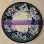 2003 Lang & Wise Earthenware Sherri Buck Baldwin Art Floral Blues Dinner Plate