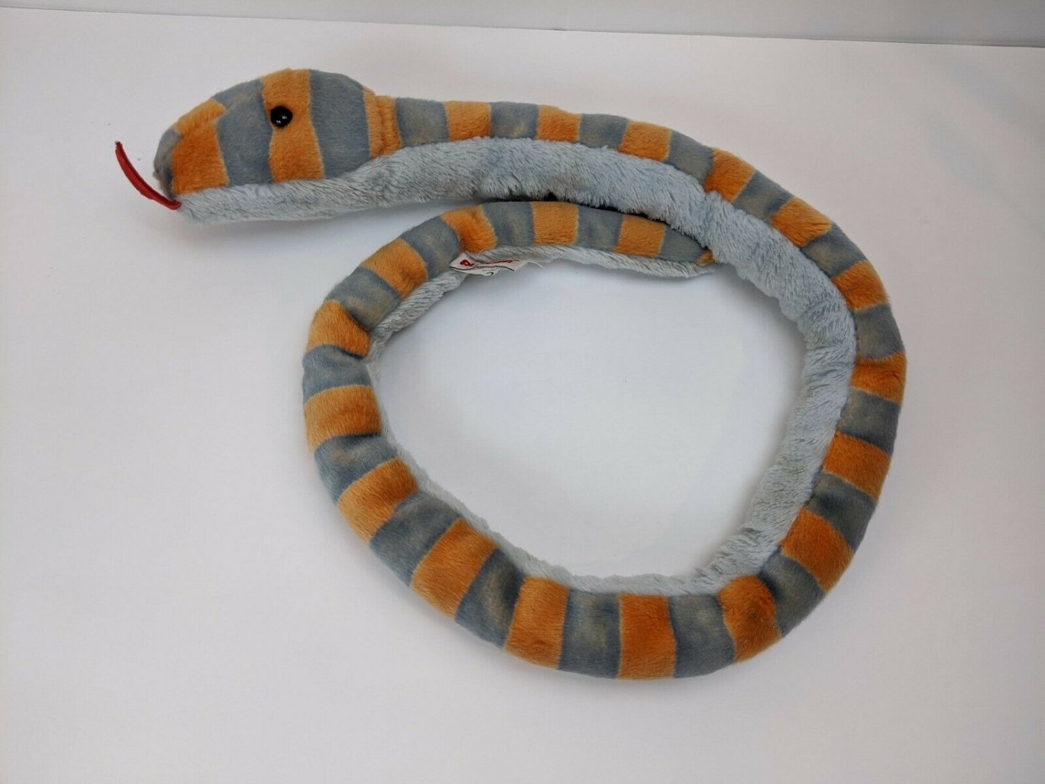 Aurora Snake Orange/Gray Striped 49" Plush Stuffed Animal