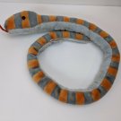 Aurora Snake Orange/Gray Striped 49" Plush Stuffed Animal