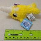 Applause Narwhal Mini Plush Keychain 3" Shaggy Yellow/White Very Soft! NWT