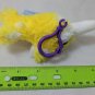 Applause Narwhal Mini Plush Keychain 3" Shaggy Yellow/White Very Soft! NWT