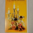 Vintage Fantusy Cards Anniversary Card Unused Candles Goblets Roses Yellow Back