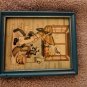 Dec Arts Condecor VTG 1970's Framed Wall Print Picture Girl in Bonnet Sweeping