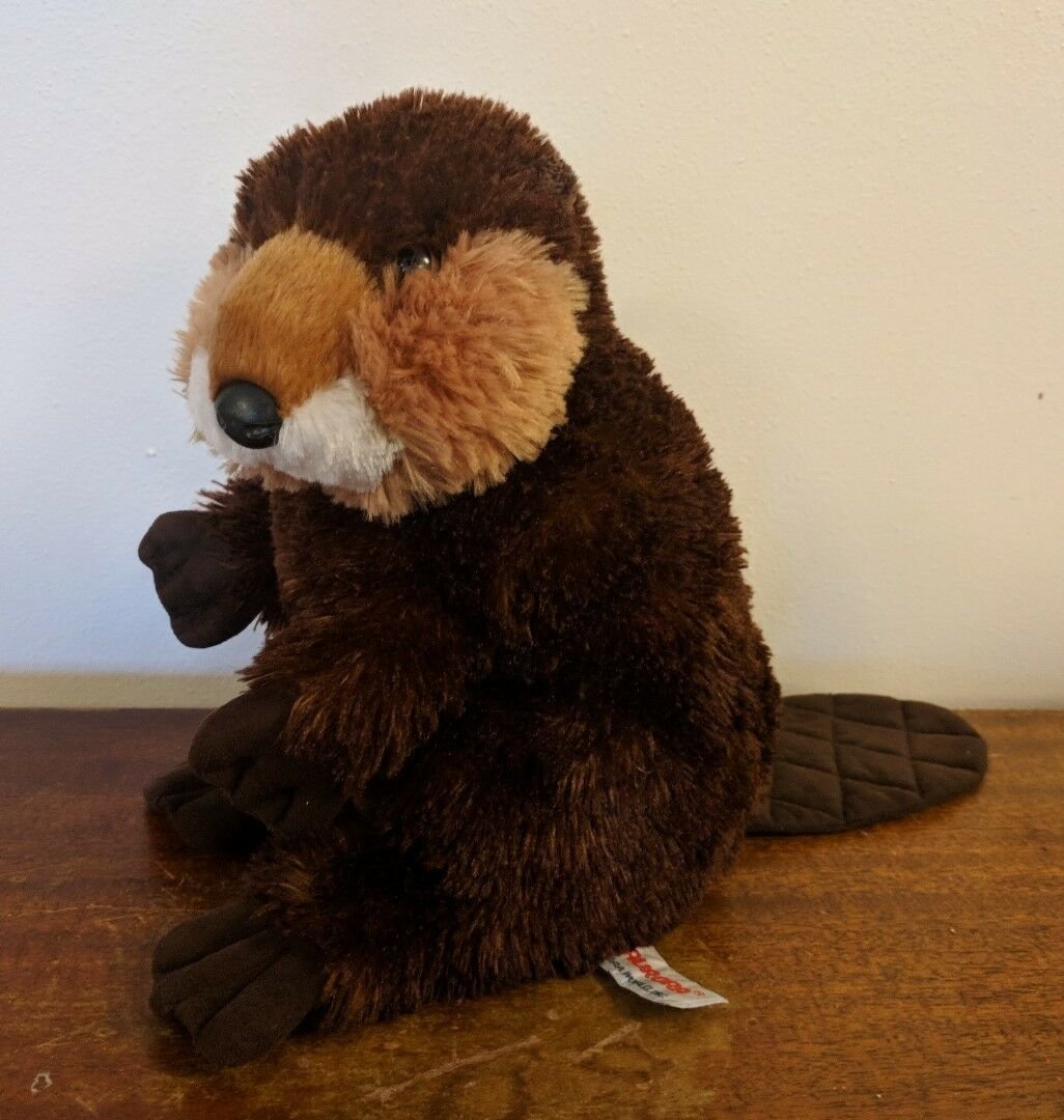 Aurora Flopsies Beaver Plush Brown 8" Tall EUC