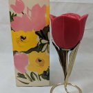 Vintage Avon Flaming Tulip Shaped Fragrance Candle & Stem Holder 1973 in Box