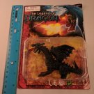 The Legend of Dragon Navy Blue 2-Headed Fire Breathing Dragon 4"x3" Plastic Toy