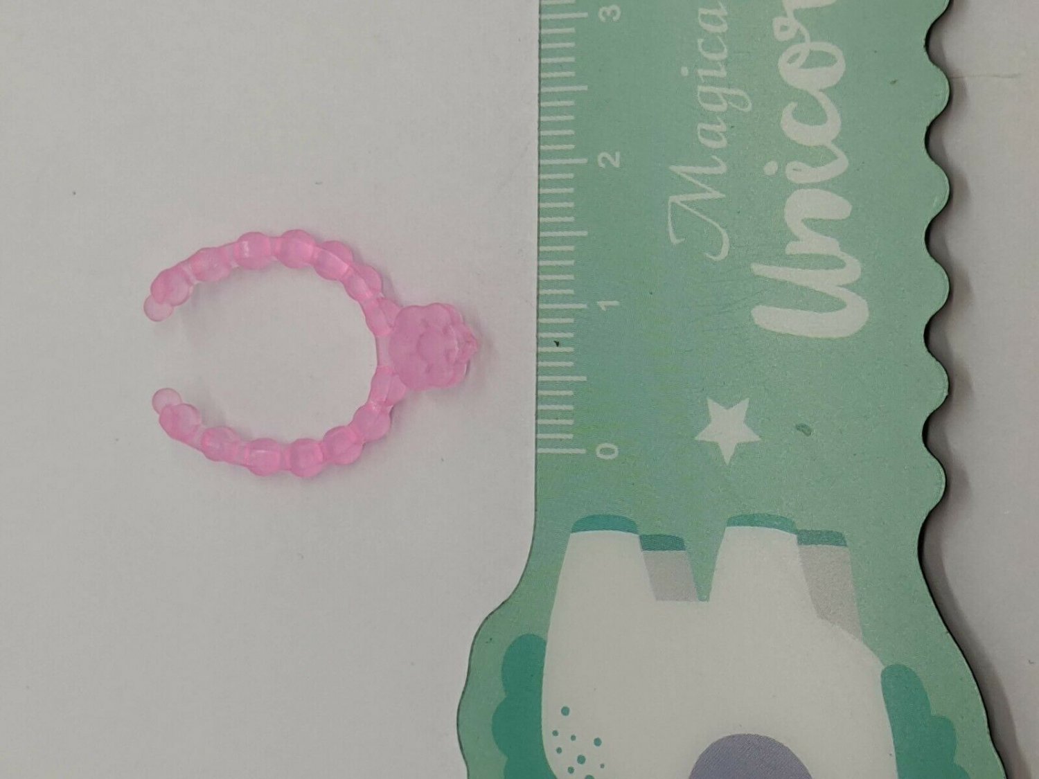 Barbie Doll Accessory Clear Pink Necklace w/ Flower Pendant NO DOLL