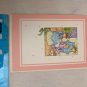 Note Card Unused Bunny Gentleman being served tea by lady bunny Signed BJS