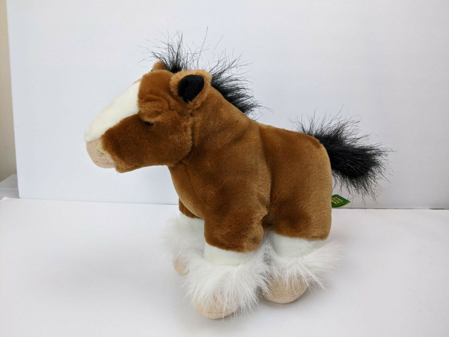 Wild Republic K&M Brown/Black/White Clydesdale Horse Plush Stuffed Animal 10" Ta