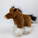 Wild Republic K&M Brown/Black/White Clydesdale Horse Plush Stuffed Animal 10" Ta