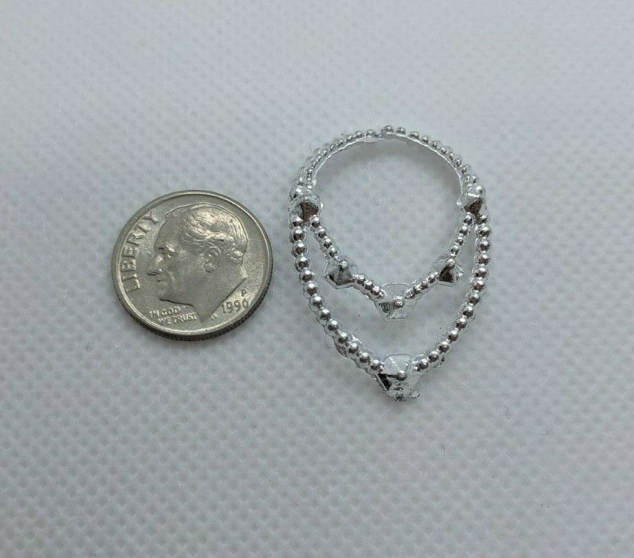 Fashion Doll Accessory Plastic Silver 2-Strand Necklace