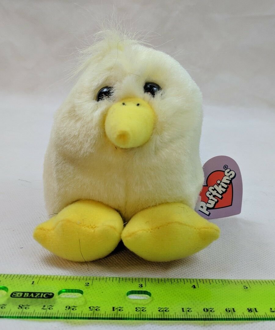 Puffkins Peeps Yellow Chick Bird Plush Stuffed Swibco Retired VTG Toy w/ Tag