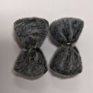Sewing Craft Notions Lot of 2 Soft Fuzzy Gray Bows 4.5cm Wide 2.5cm Tall