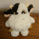 CS International Cow White & Black Big Eyes Plush Toy 7" Stuffed Animal