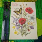 Fantusy Vintage Greeting Card Unused Bless You Flowers & Butterfly, Bible Verse