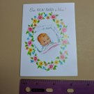 VTG 1970s Baby Announcement Card Metropolitan Greetings Crystal Card Floral