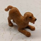 Tan-Brown Crouching Playful Dog 1" Tall Plastic Figurine Toy