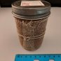 Canning Jar Apple Cinnamon Candle, cheesecloth sides, weathered label