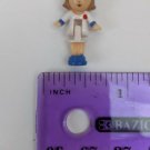 Polly Pocket VTG Bluebird Hair Salon PIXIE Brown Hair White/Blue Dress