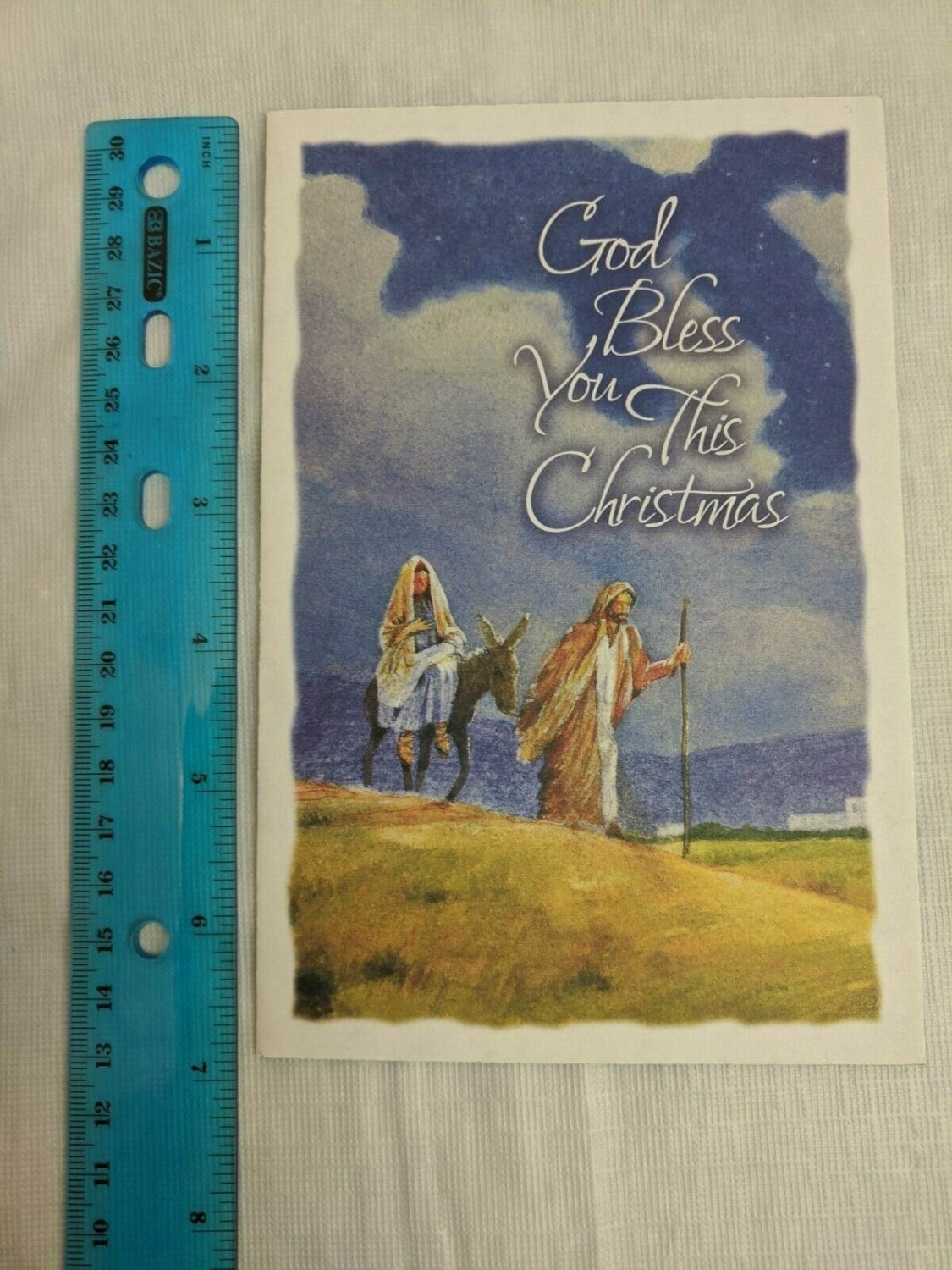 Guideposts Greetings Christmas Fold-out Card Holy Family Traveling God Bless You