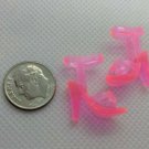 Fashion Doll Pair of Transparent Hot Pink Heel Shoes, for Curved Foot Barbie