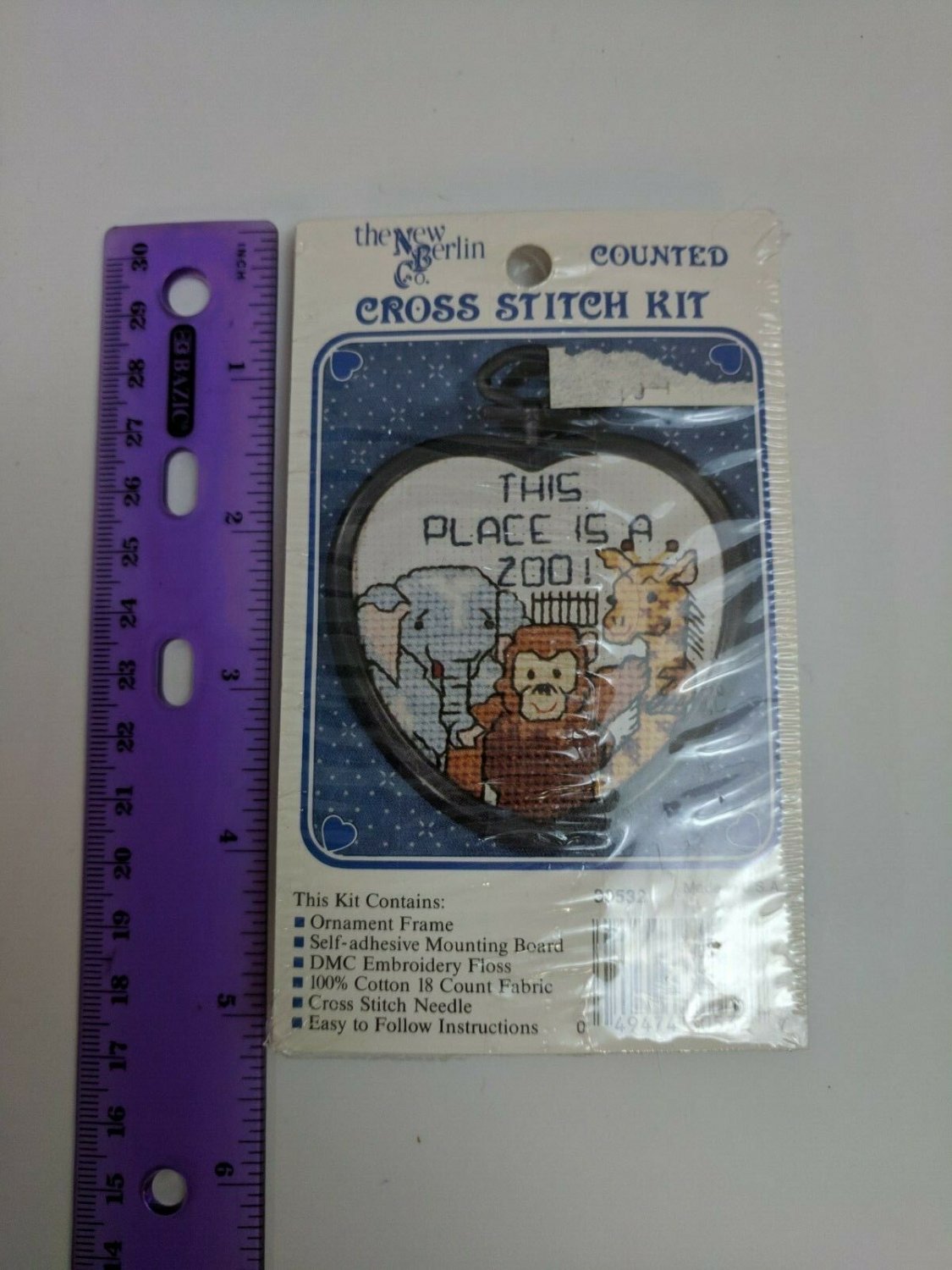 New Berlin Co. Counted Cross Stitch Mini Kit w/ Frame This Place Is A Zoo